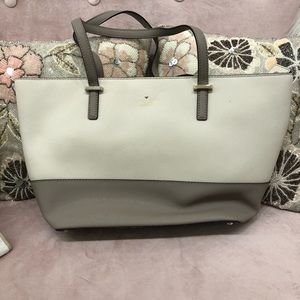 Cream and Grey Kate Spade Tote- Excellent!